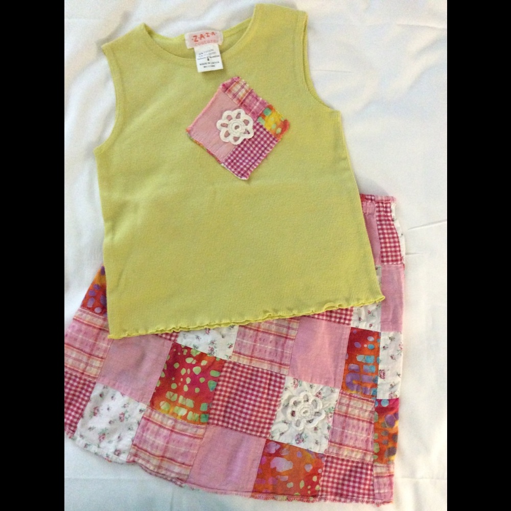 Zaza Couture Boutique Skirt and top set Girls 8
